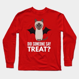 Siamese Cat Halloween Trick or Treat Long Sleeve T-Shirt